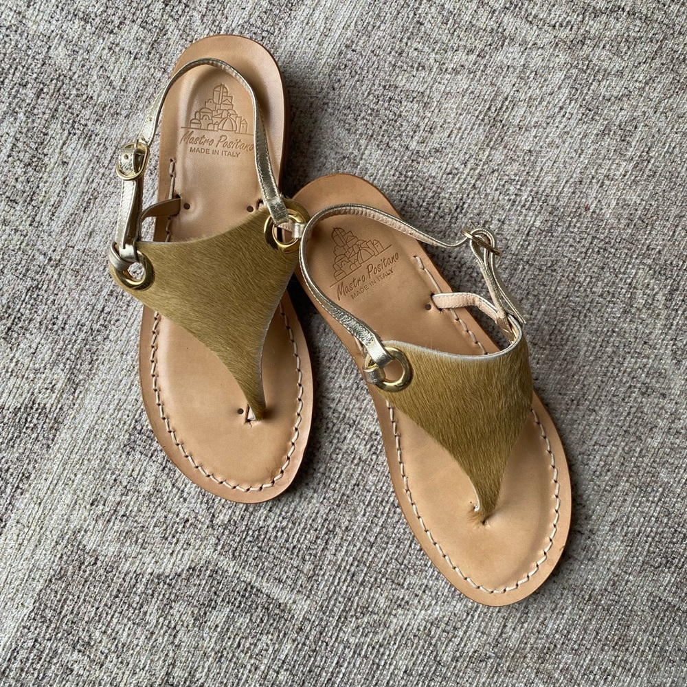 Genuine Leather Italian Made Brown Sandals